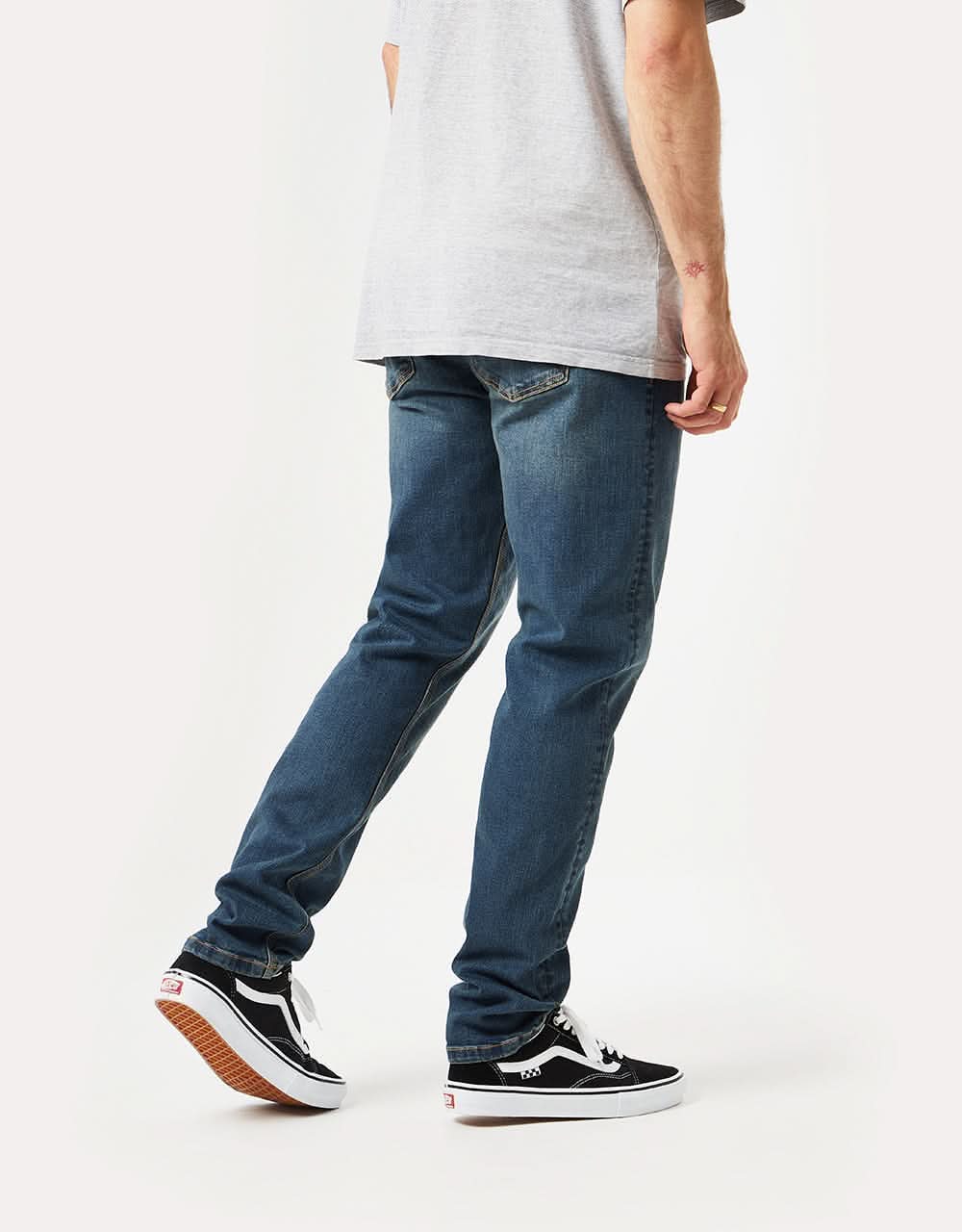 Route One Slim Denim Jeans - Mid Wash - Image 3