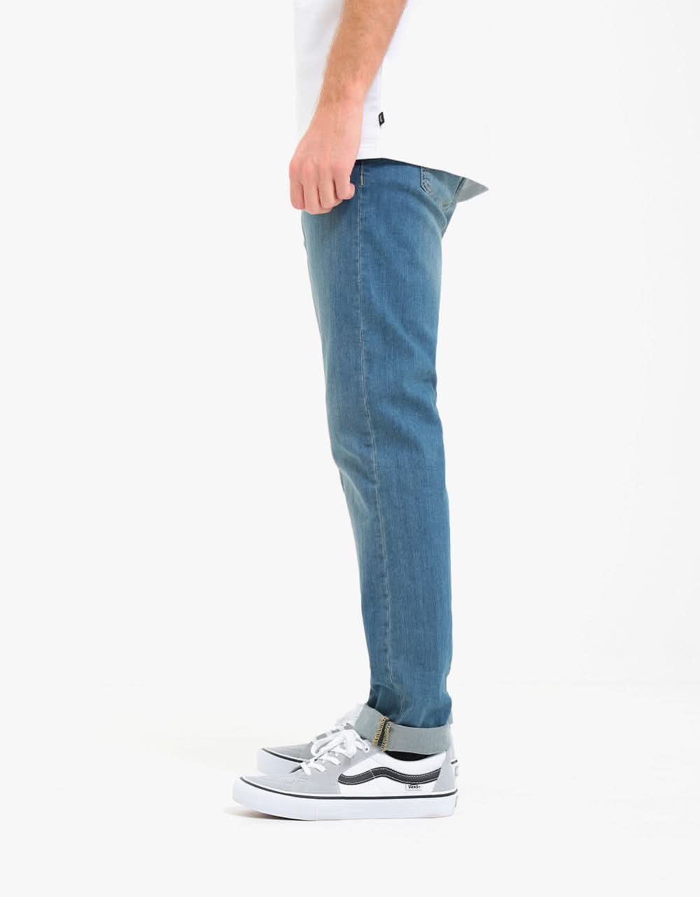 Route One Slim Denim Jeans - Washed Blue - Image 5