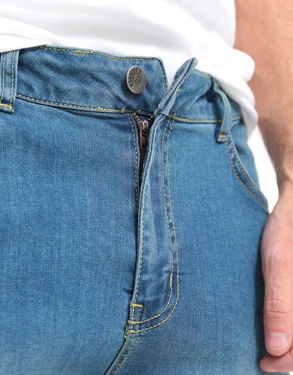 Route One Slim Denim Jeans - Washed Blue - Image 6