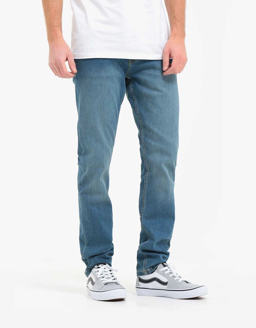 Route One Slim Denim Jeans - Washed Blue - Image 7