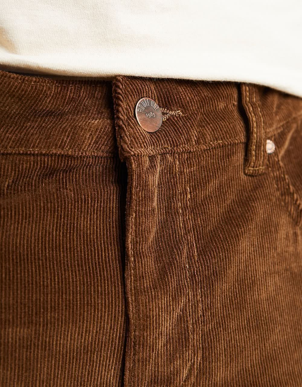Route One Slim Fit Cords - Chocolate - Image 5