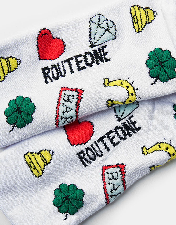 Route One Slots Crew Socks - White - Image 5