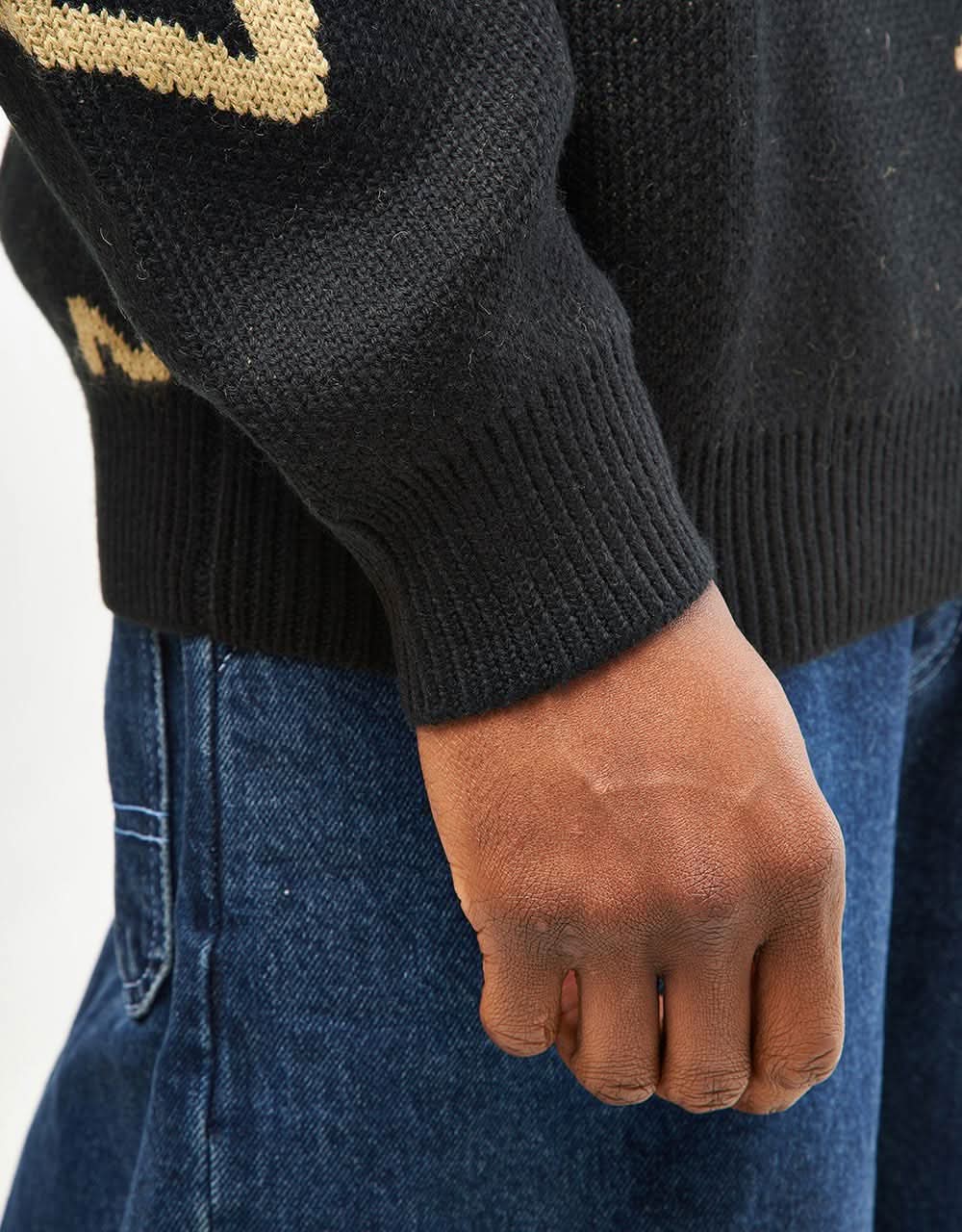 Route One Sparks Knitted Sweater - Black/Natural - Image 6