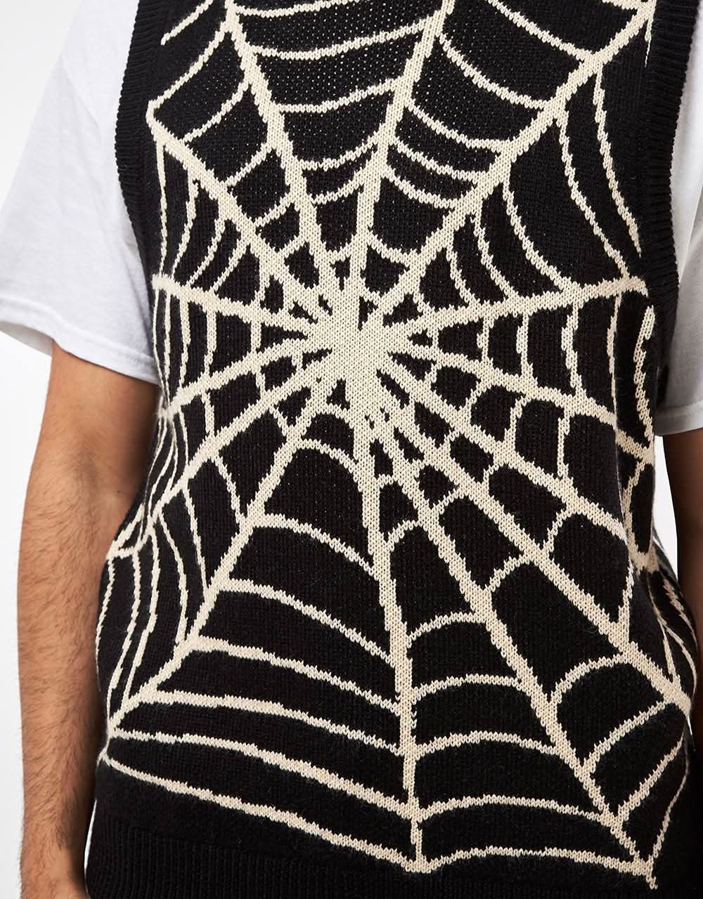 Route One Spiderweb Knitted Vest - Black - Image 3