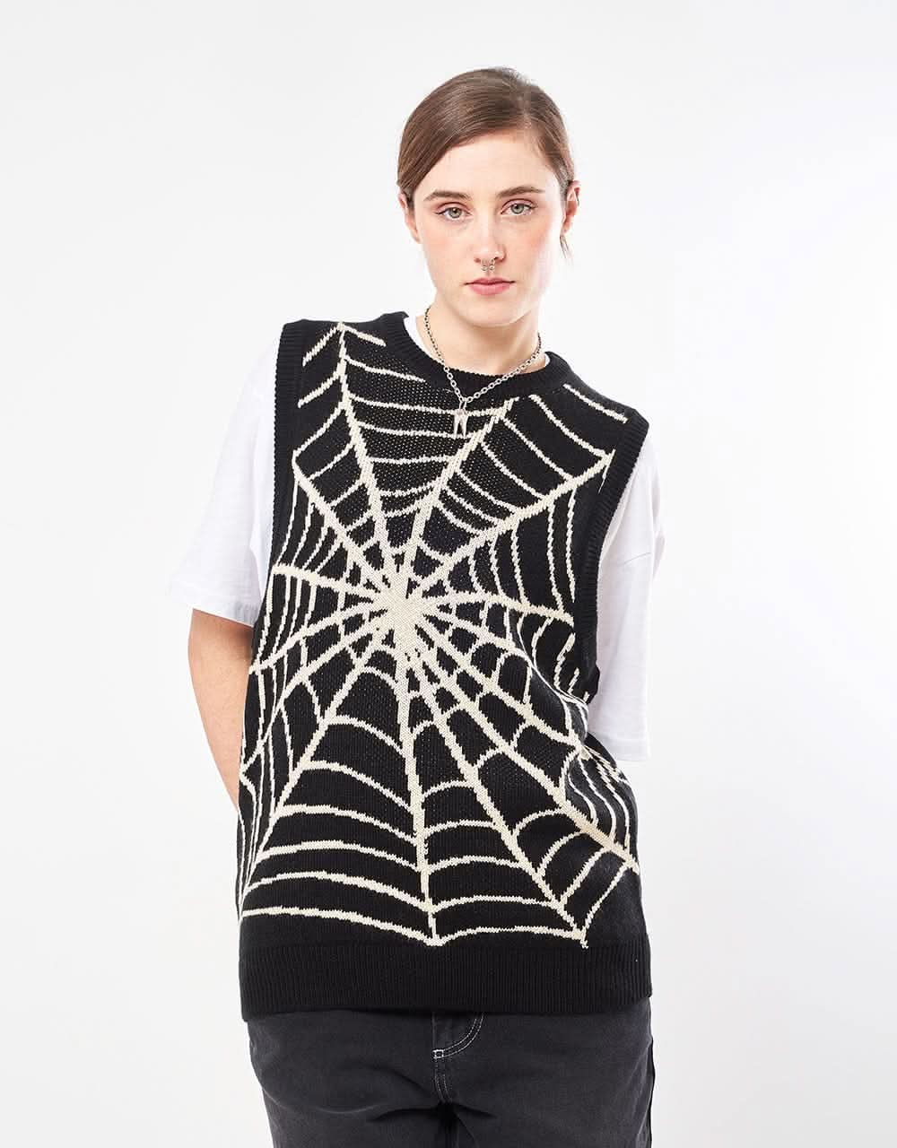 Route One Spiderweb Knitted Vest - Black - Image 7