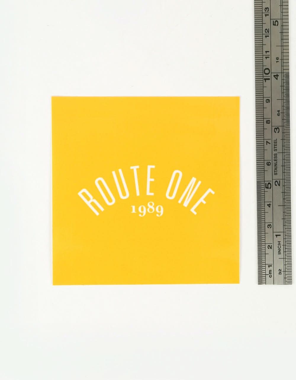 Route One Square Arch Logo Large Sticker - Orange/White - Image 2
