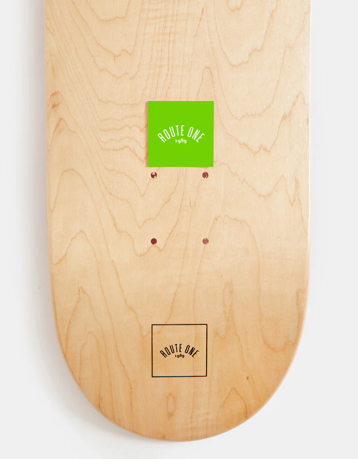 Route One Square Arch Logo Small Sticker - Olive/White - Image 2
