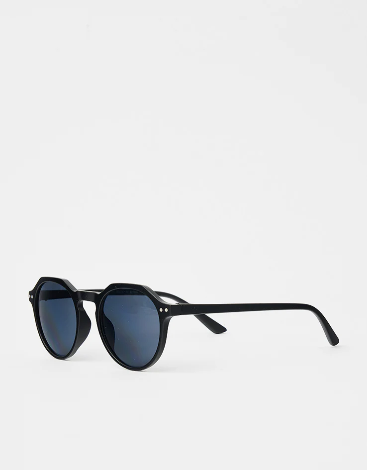 Route One Square Topped Sunglasses - Black (Blue Lens) - Image 3
