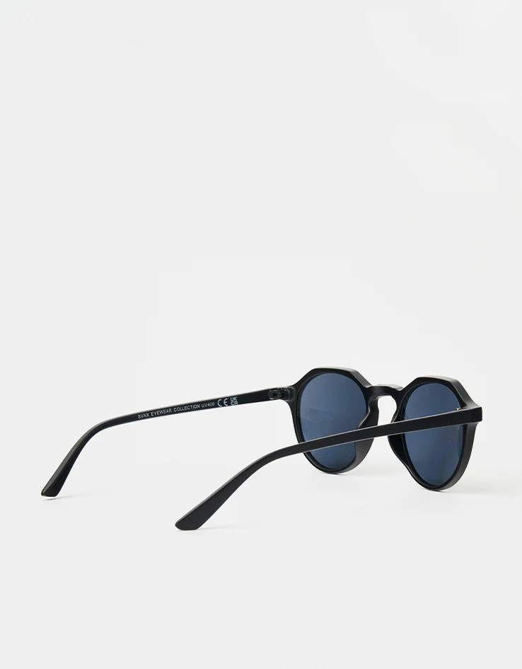 Route One Square Topped Sunglasses - Black (Blue Lens) - Image 4