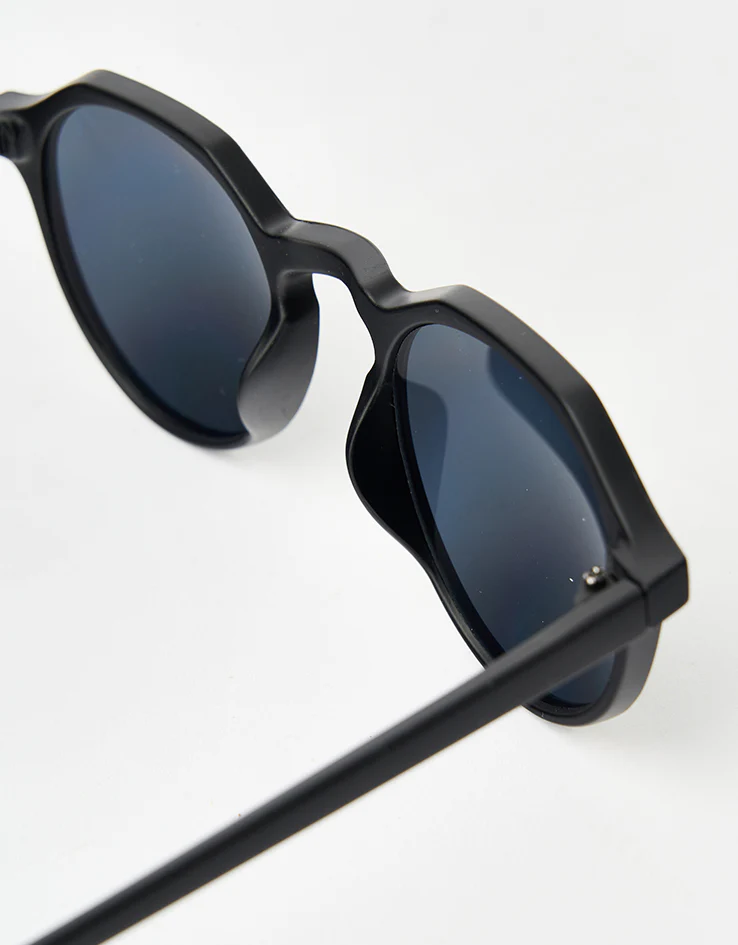 Route One Square Topped Sunglasses - Black (Blue Lens) - Image 6