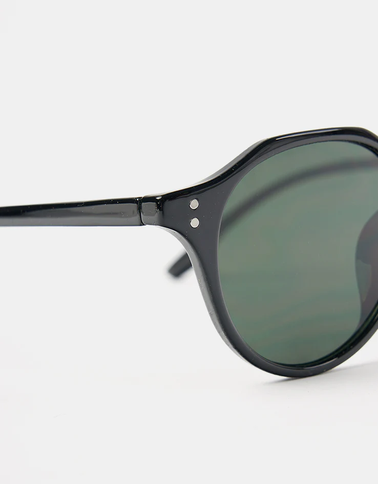 Route One Square Topped Sunglasses - Black (Green Lens) - Image 4