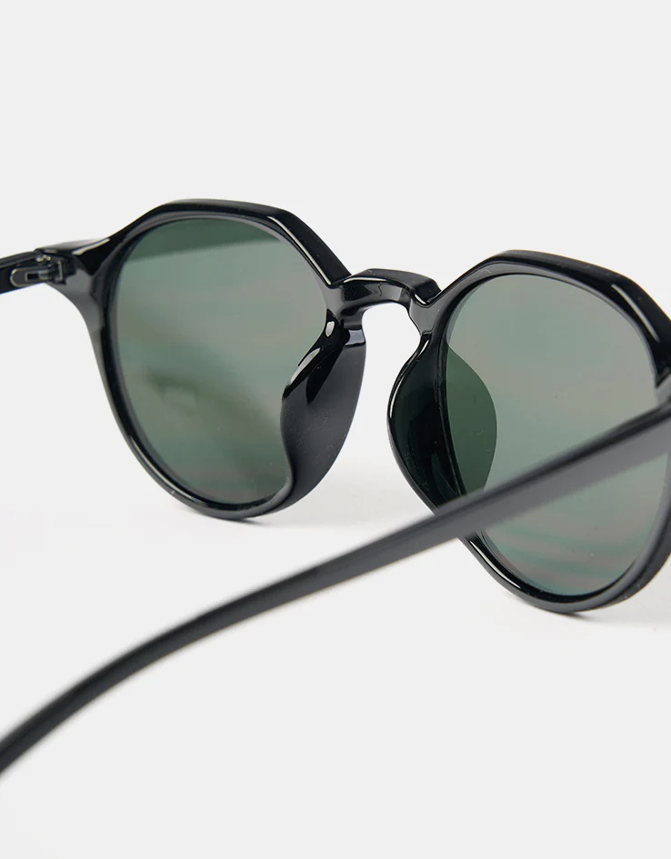 Route One Square Topped Sunglasses - Black (Green Lens) - Image 5