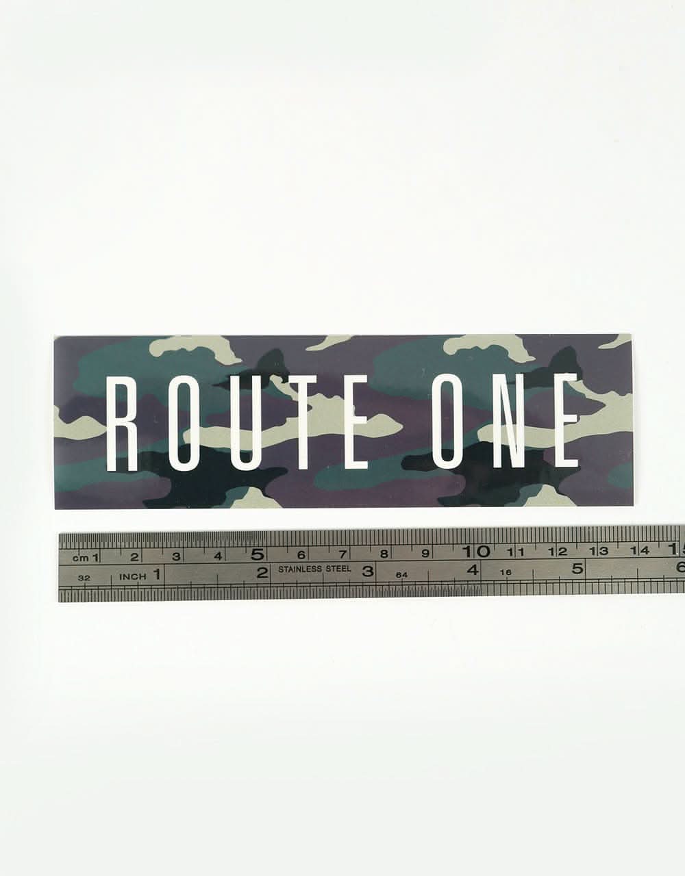 Route One Straight Logo Large Sticker - Camo - Image 2