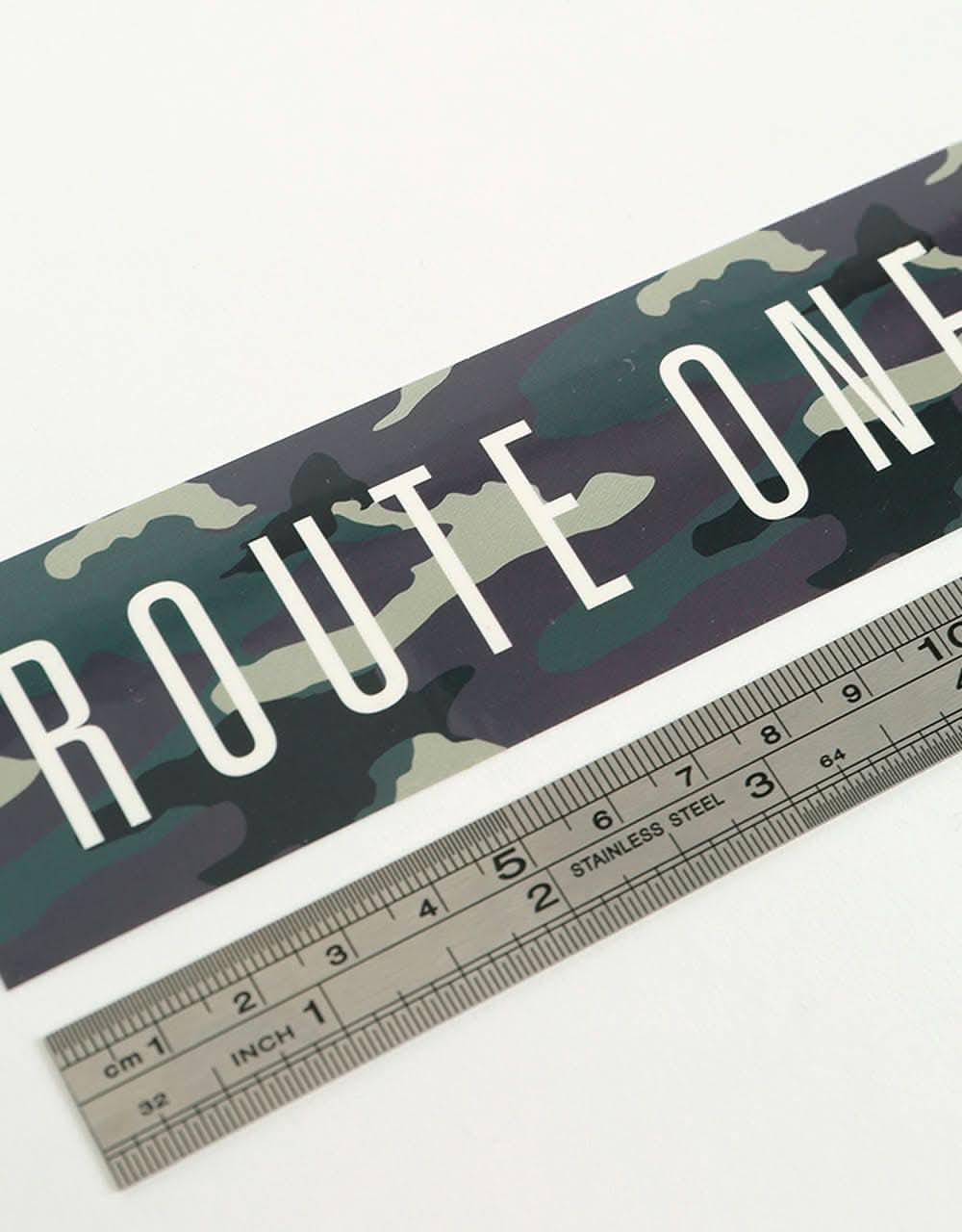 Route One Straight Logo Large Sticker - Camo - Image 3