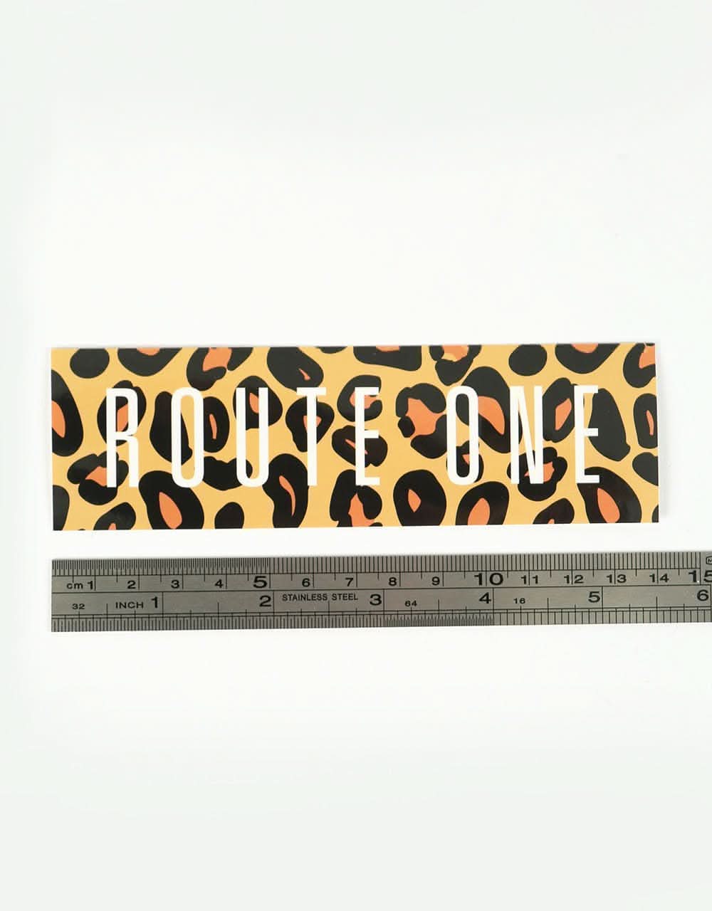 Route One Straight Logo Large Sticker - Cheetah - Image 2
