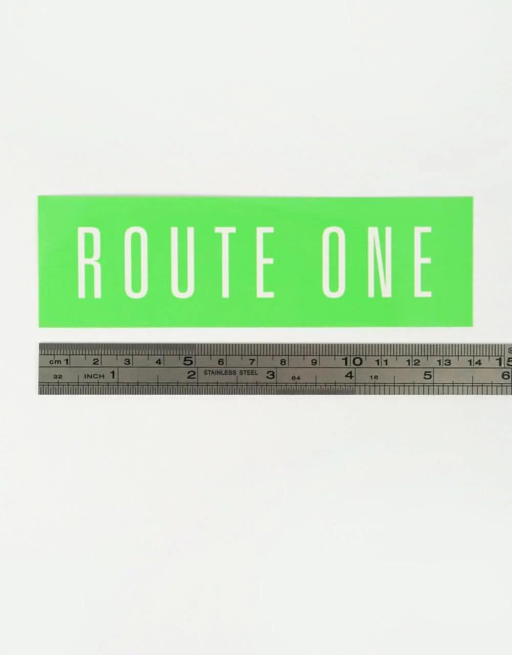 Route One Straight Logo Large Sticker - Olive/White - Image 2