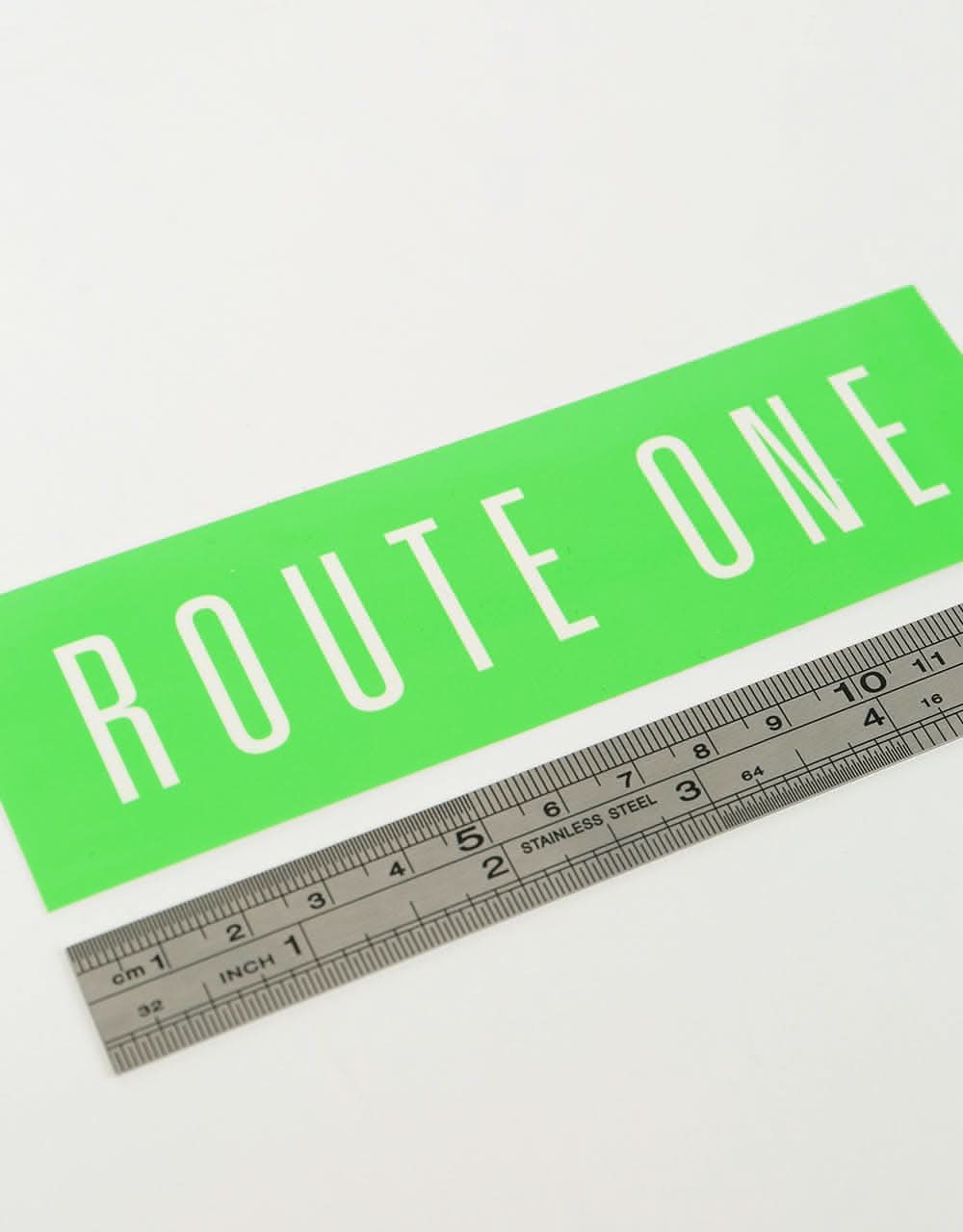 Route One Straight Logo Large Sticker - Olive/White - Image 3