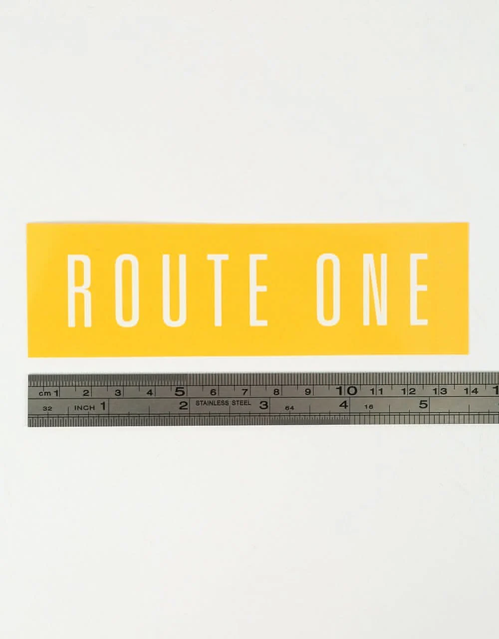 Route One Straight Logo Large Sticker - Orange/White - Image 2