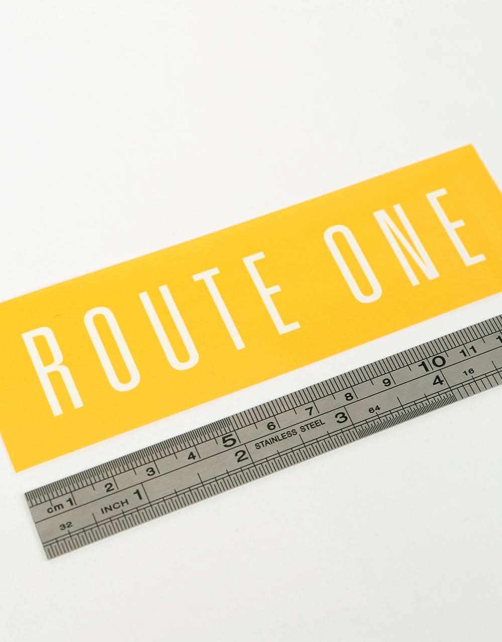Route One Straight Logo Large Sticker - Orange/White - Image 3
