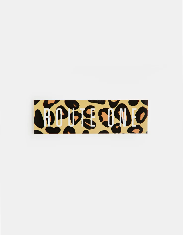 Route One Straight Logo Small Sticker - Cheetah