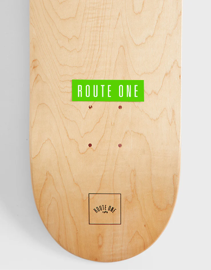 Route One Straight Logo Small Sticker - Olive/White - Image 2