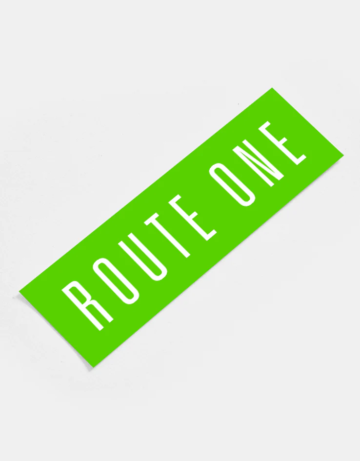 Route One Straight Logo Small Sticker - Olive/White - Image 3
