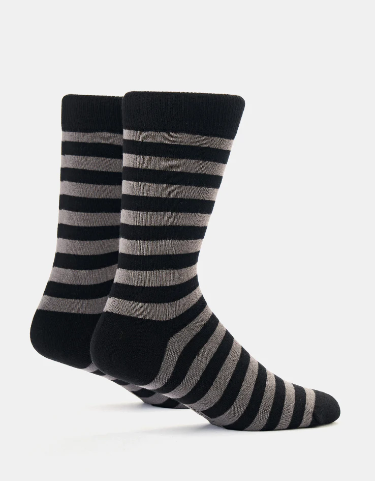 Route One Striped Socks - Black/Grey - Image 3
