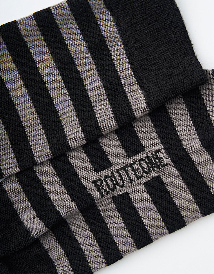 Route One Striped Socks - Black/Grey - Image 4
