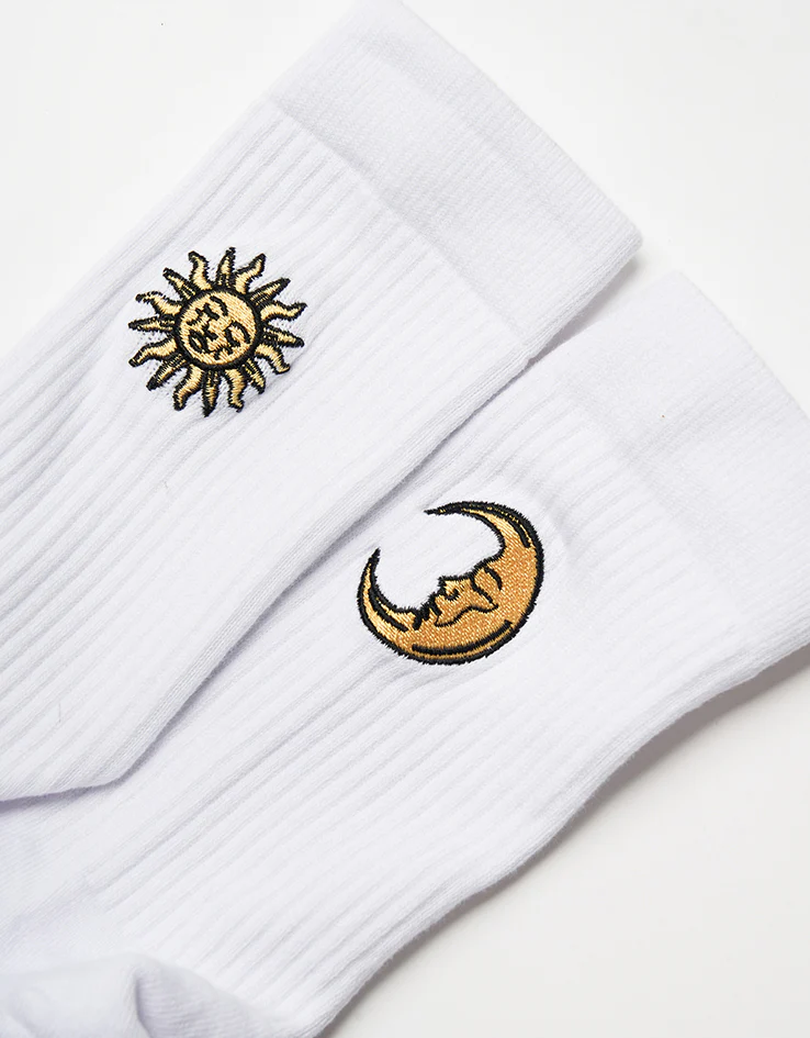 Route One Sun & Moon Crew Socks - White - Image 2