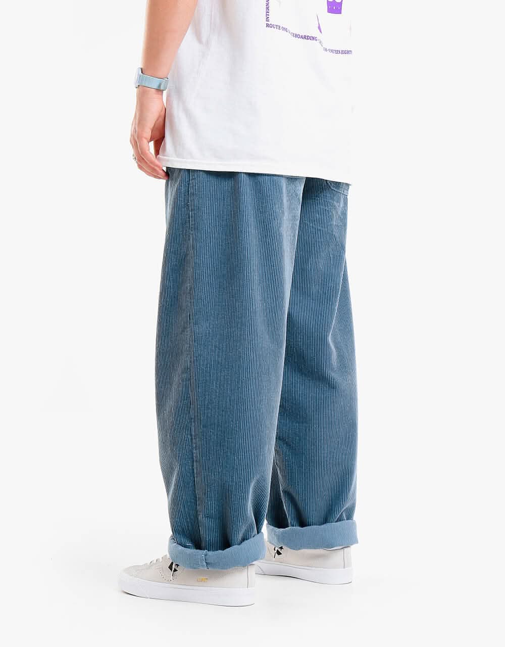 Route One Super Baggy Big Wale Cords - Air Force Blue - Image 8