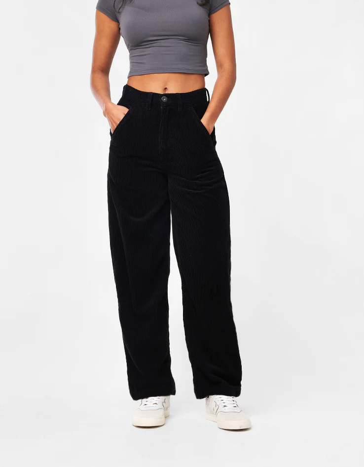 Route One Super Baggy Big Wale Cords - Black - Image 7