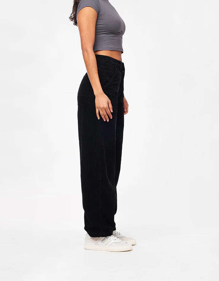 Route One Super Baggy Big Wale Cords - Black - Image 9