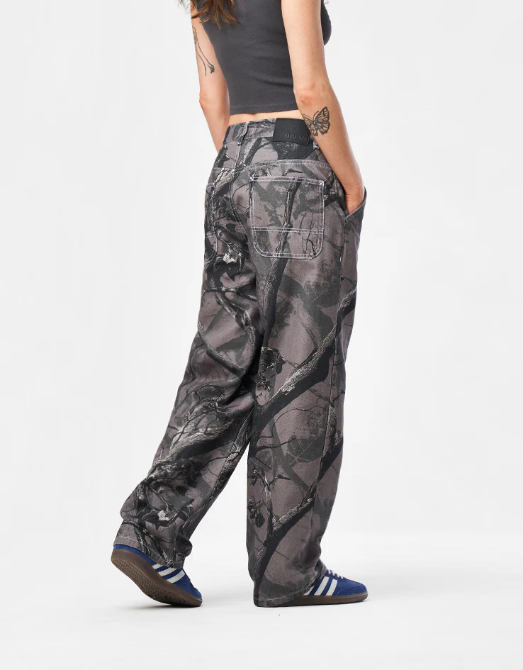 Route One Super Baggy Canvas Pants - Tree Camo (Black) - Image 10
