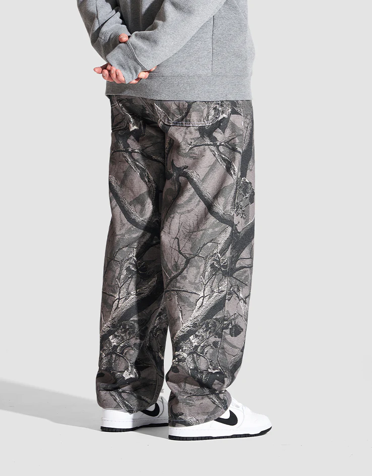Route One Super Baggy Canvas Pants - Tree Camo (Black) - Image 2