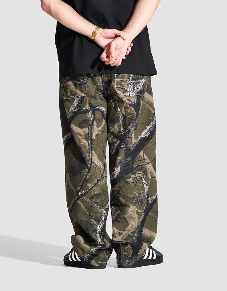 Route One Super Baggy Canvas Pants - Tree Camo (Green) - Image 2