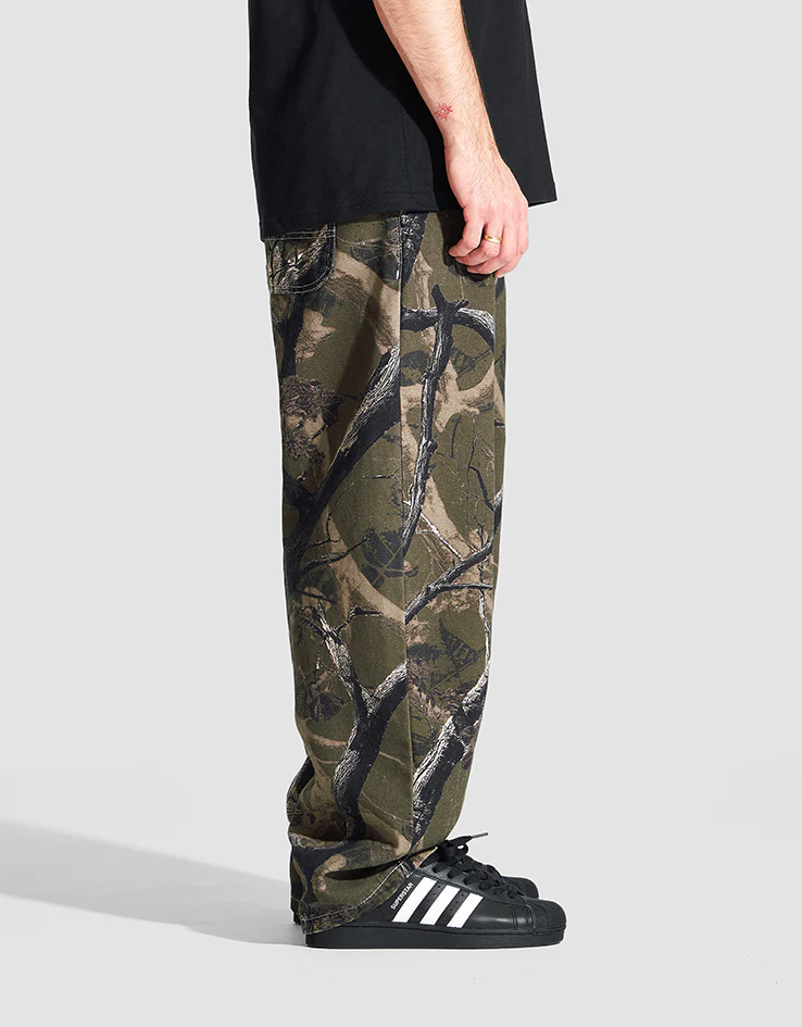 Route One Super Baggy Canvas Pants - Tree Camo (Green) - Image 3