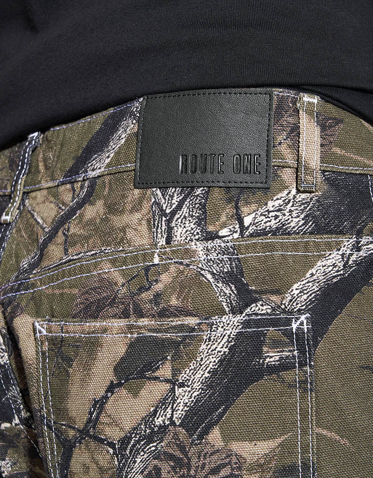 Route One Super Baggy Canvas Pants - Tree Camo (Green) - Image 5