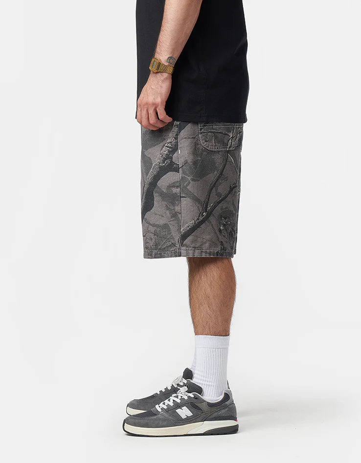 Route One Super Baggy Canvas Shorts - Tree Camo (Black) - Image 4