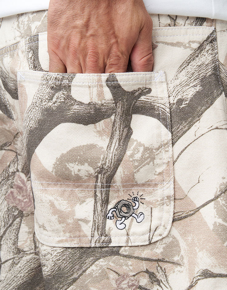 Route One Super Baggy Canvas Shorts - Tree Camo (Brown) - Image 6
