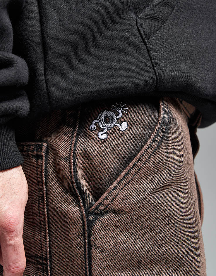 Route One Super Baggy Denim Jeans - Burnt Mahogany - Image 4