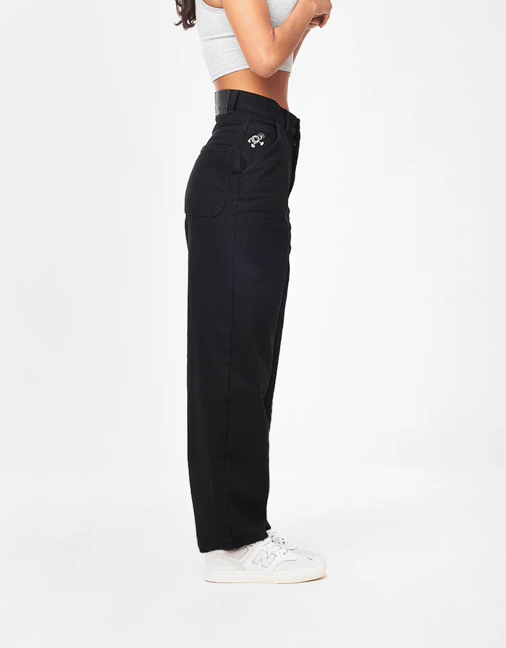 Route One Super Baggy Denim Jeans - Flat Black - Image 10