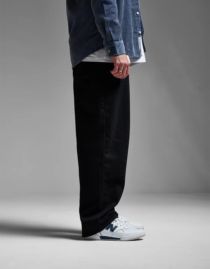 Route One Super Baggy Denim Jeans - Flat Black - Image 3