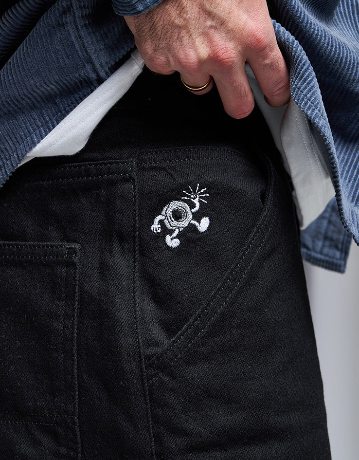 Route One Super Baggy Denim Jeans - Flat Black - Image 4