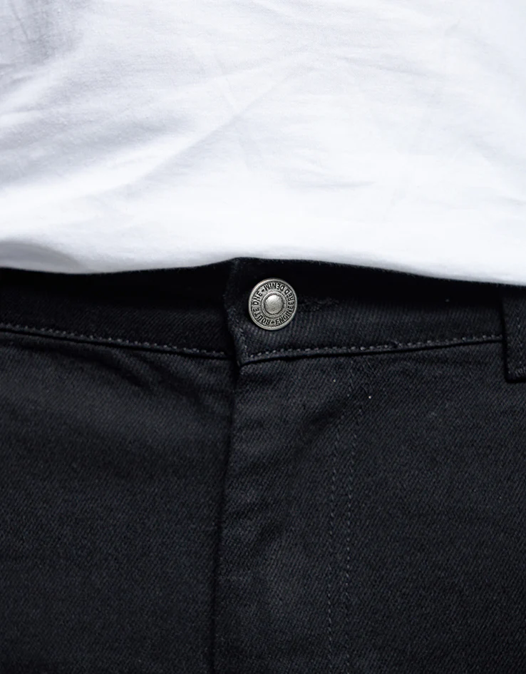 Route One Super Baggy Denim Jeans - Flat Black - Image 7