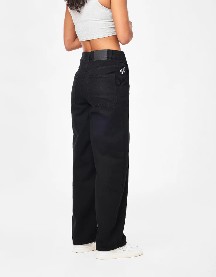 Route One Super Baggy Denim Jeans - Flat Black - Image 9