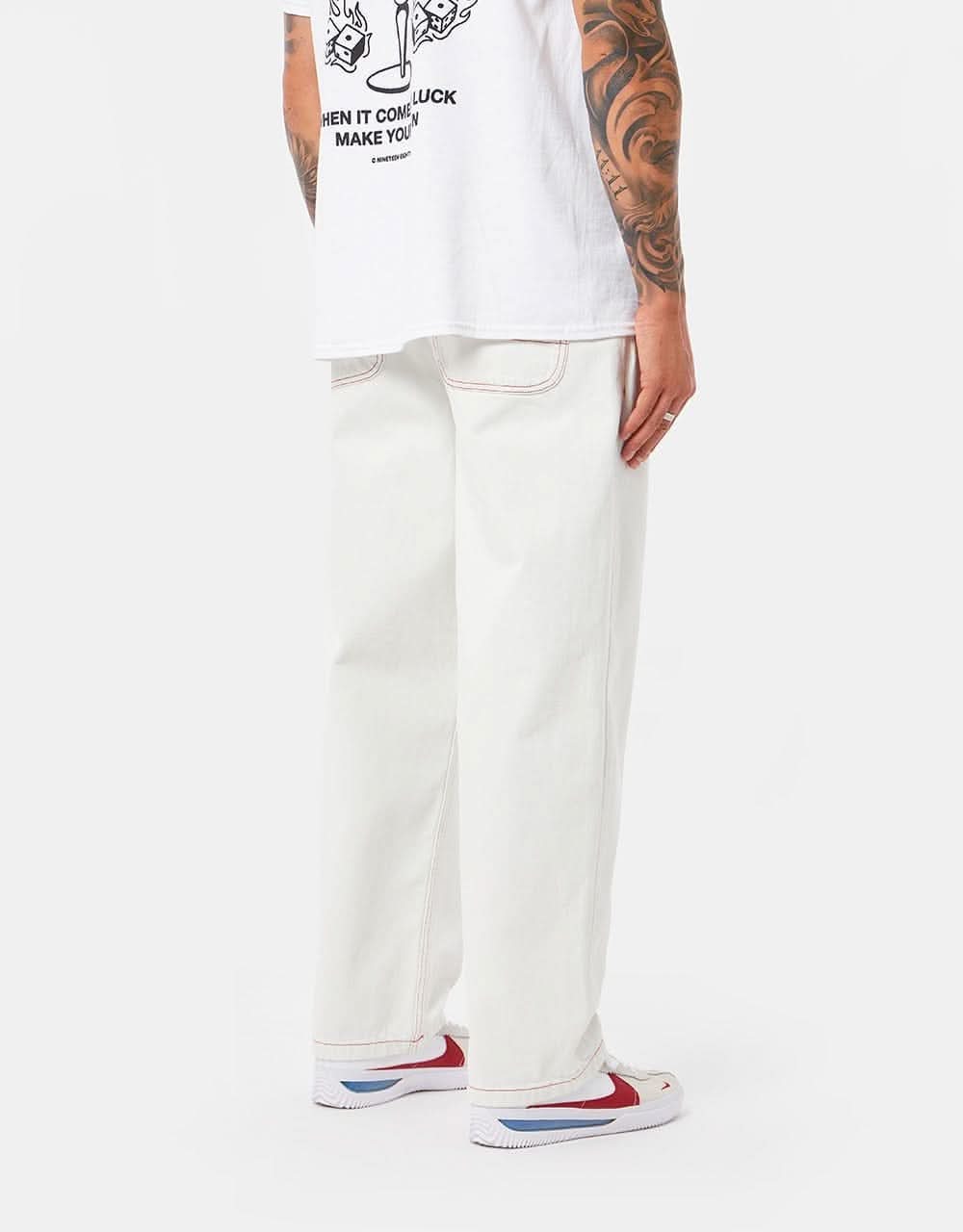Route One Super Baggy Denim Jeans - Ivory Cream - Image 5