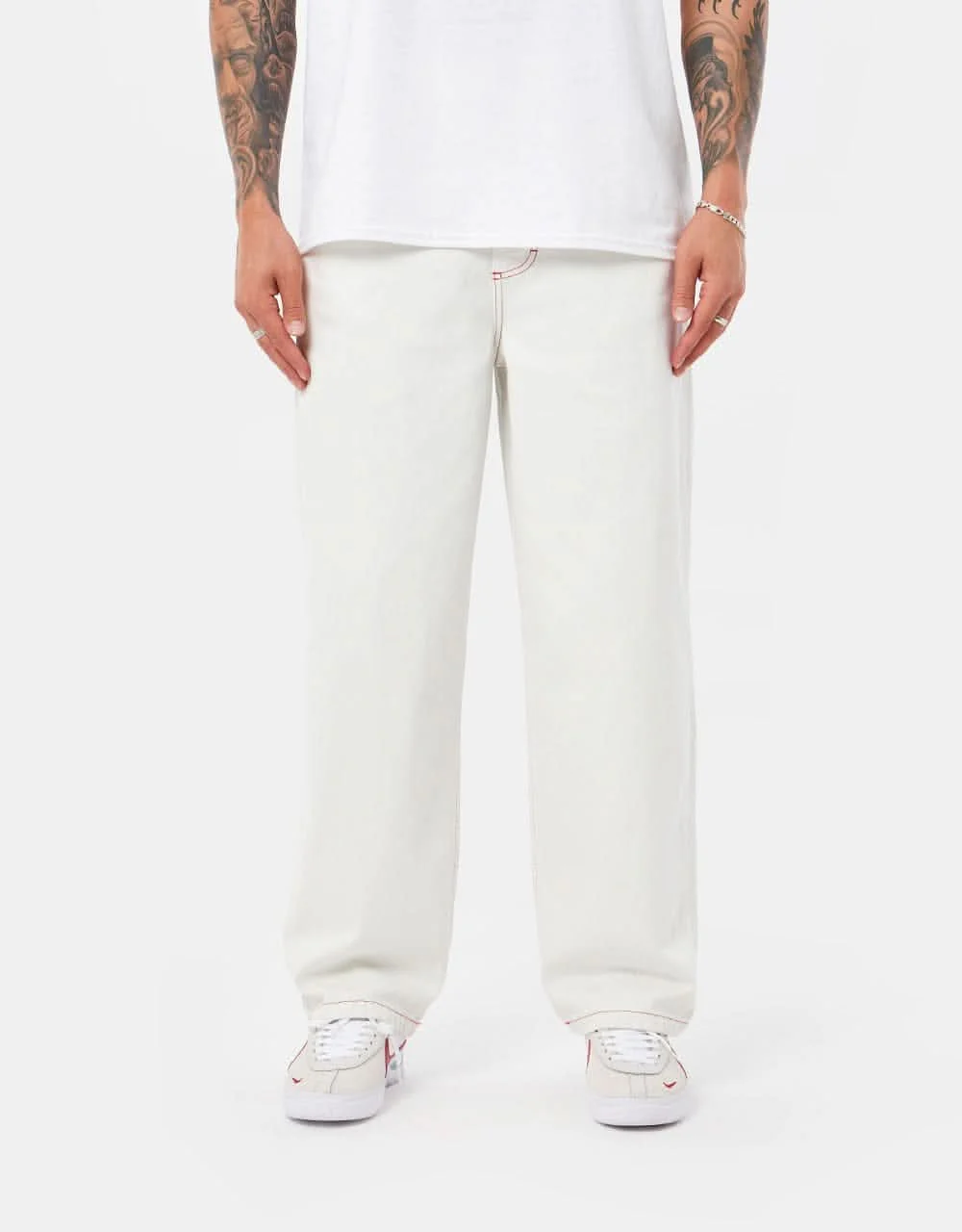 Route One Super Baggy Denim Jeans - Ivory Cream - Image 6