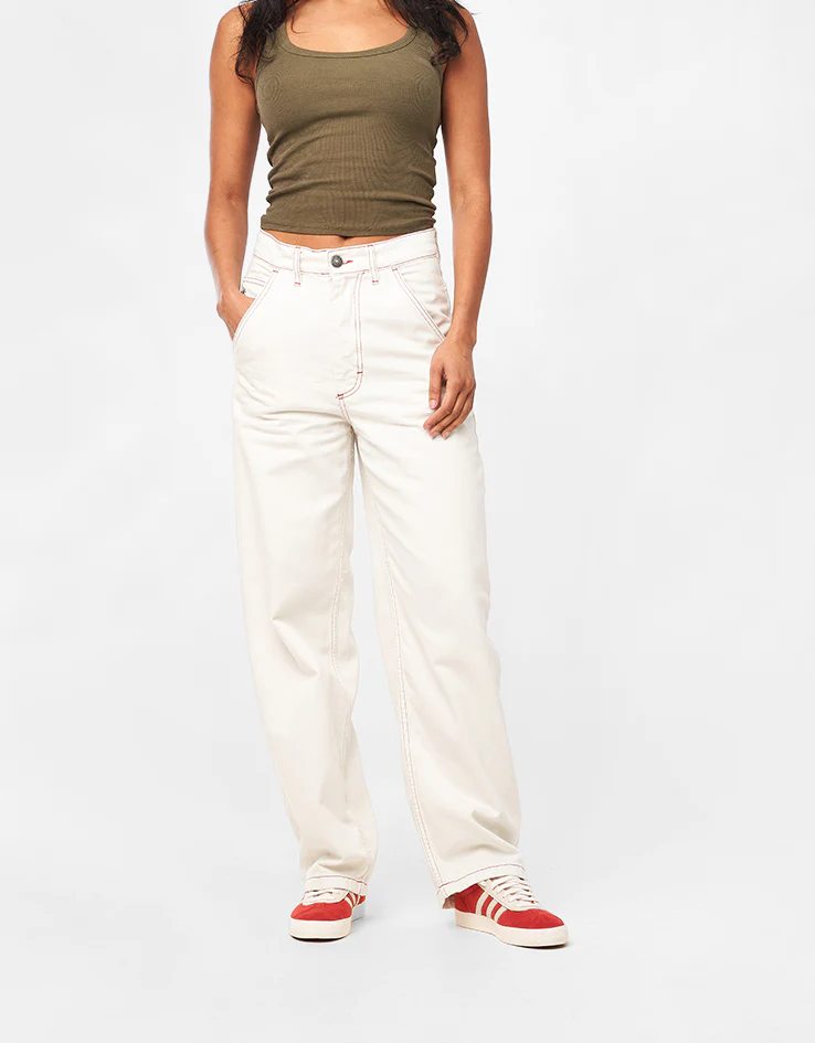 Route One Super Baggy Denim Jeans - Ivory Cream - Image 7