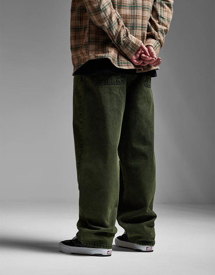 Route One Super Baggy Denim Jeans - Leaf Green - Image 2