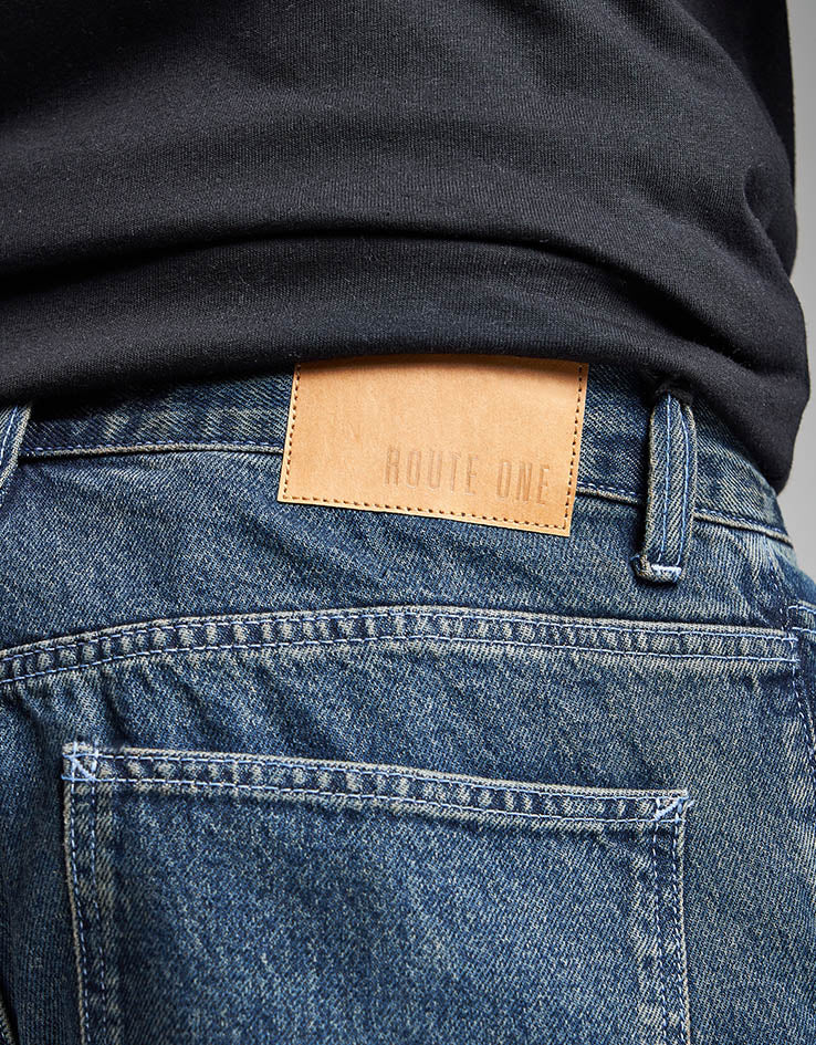 Route One Super Baggy Denim Jeans - Light Wash - Image 5